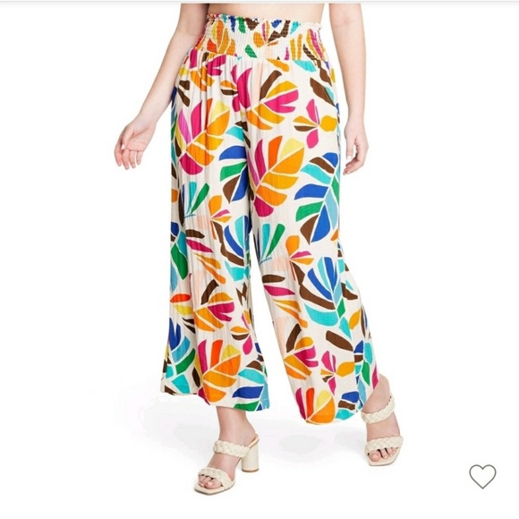 Tabitha Pants - Tabitha Brown Target Wide Leg Pants Size Medium Botanical Cover Up Vacation